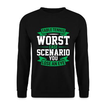 Table tennis worst-case scenario: You lose a - Unisex Sweatshirt - black - Front - Alina (178cm) & Michal (187cm)