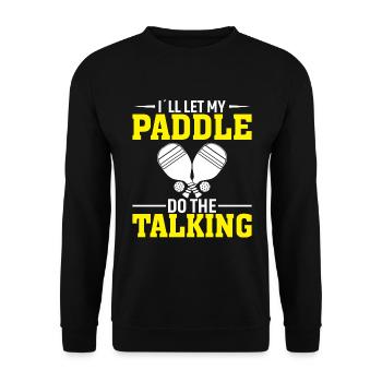 Je laisse ma pagaie parler - Sweat-shirt Unisexe - noir - Devant - Alina (178cm) & Michal (187cm)