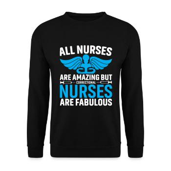 Alle Krankenschwestern Sind Erstaunlich, Aber - Unisex Pullover - Schwarz - Vorne - Alina (178cm) & Michal (187cm)