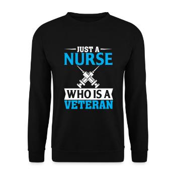 Juste une infirmière qui est une ancienne combattante - Sweat-shirt Unisexe - noir - Devant - Alina (178cm) & Michal (187cm)
