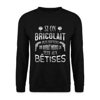 Si on bricolait les Tontons Film Flingueurs - Sweat-shirt Unisexe - noir - Devant - Alina (178cm) & Michal (187cm)