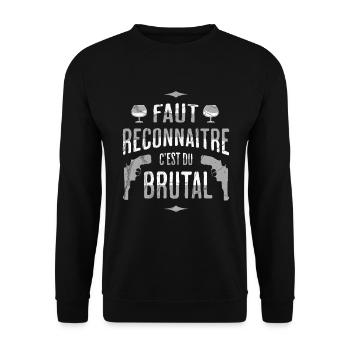 C'est du brutal les Tontons Film Flingueurs - Sweat-shirt Unisexe - noir - Devant - Alina (178cm) & Michal (187cm)