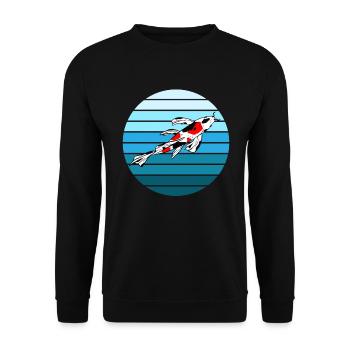 Elegant Koi Carp Zen Garden - Unisex Sweatshirt - black - Front - Alina (178cm) & Michal (187cm)