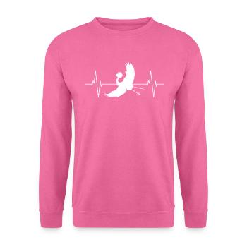 Crane Silhouette Heartbeat Bird Lover - Unisex Sweatshirt - pink - Front