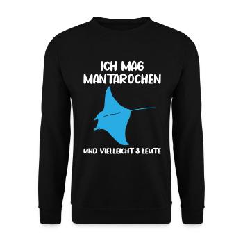Mantarochen & Drei Leute Meerliebe - Unisex Pullover - Schwarz - Vorne - Alina (178cm) & Michal (187cm)