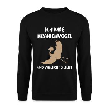 Kranichvögel & Drei Leute Fanliebe - Unisex Pullover - Schwarz - Vorne - Alina (178cm) & Michal (187cm)