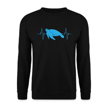 Turtles Heartbeat Love Nature - Unisex Sweatshirt - black - Front - Alina (178cm) & Michal (187cm)