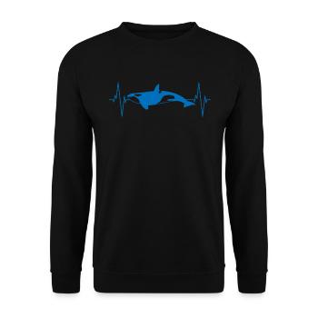 L’amour des battements de cœur des épaulards pour la mer - Sweat-shirt Unisexe - noir - Devant - Alina (178cm) & Michal (187cm)