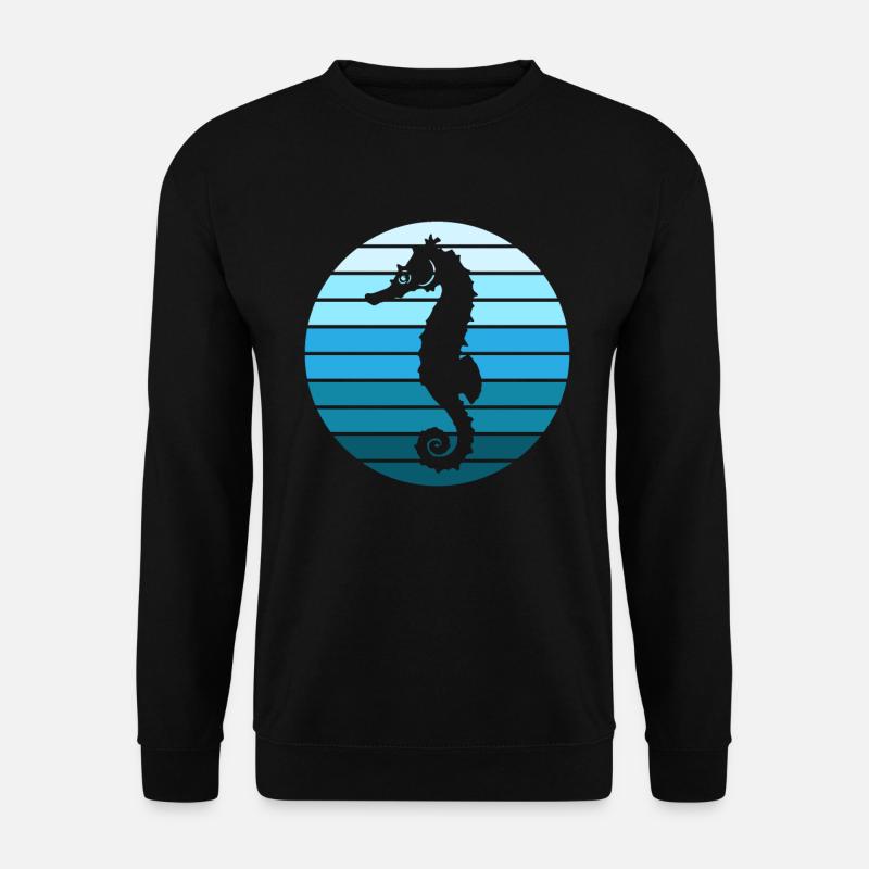 Style d’hippocampe bleu cool - Sweat-shirt Unisexe - noir