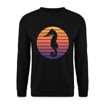 Seahorse Sunset Lover - Unisex Sweatshirt - black - Front - Alina (178cm) & Michal (187cm)