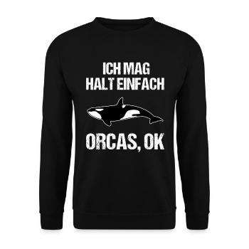 Einfach Orca-Liebhaber Statement - Unisex Pullover - Schwarz - Vorne - Alina (178cm) & Michal (187cm)
