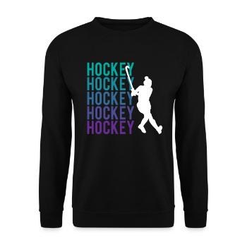 Ice Hockey Passion Power Team Spirit - Unisex Sweatshirt - black - Front - Alina (178cm) & Michal (187cm)
