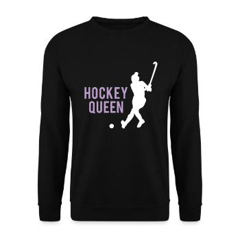 Eishockey Königin Cool Sportlerin Krone - Unisex Pullover - Schwarz - Vorne - Alina (178cm) & Michal (187cm)