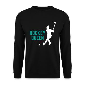Eishockey Königin Cool Sportlerin Krone - Unisex Pullover - Schwarz - Vorne - Alina (178cm) & Michal (187cm)