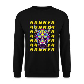 Hannya Mask Neon Demon Japan Art - Unisex Sweatshirt - black - Front - Alina (178cm) & Michal (187cm)