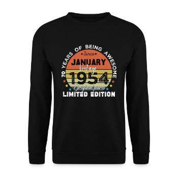 70 Years Old Made In 1954 Vintage January 1954 - Sweat-shirt Unisexe - noir - Devant - Alina (178cm) & Michal (187cm)