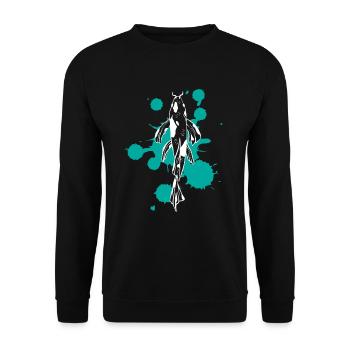 Single Koi Strength River of Life - Unisex Sweatshirt - black - Front - Alina (178cm) & Michal (187cm)