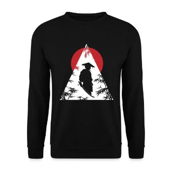 Samurai Guardian Stylish Simplicity - Unisex Sweatshirt - black - Front - Alina (178cm) & Michal (187cm)