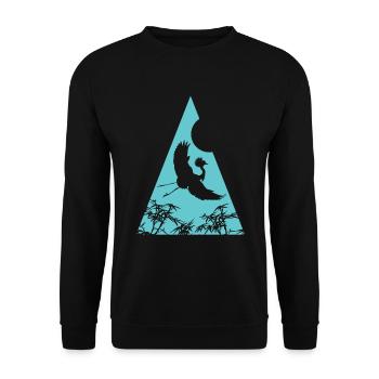 Grue Origami Géométrie Créativité - Sweat-shirt Unisexe - noir - Devant - Alina (178cm) & Michal (187cm)