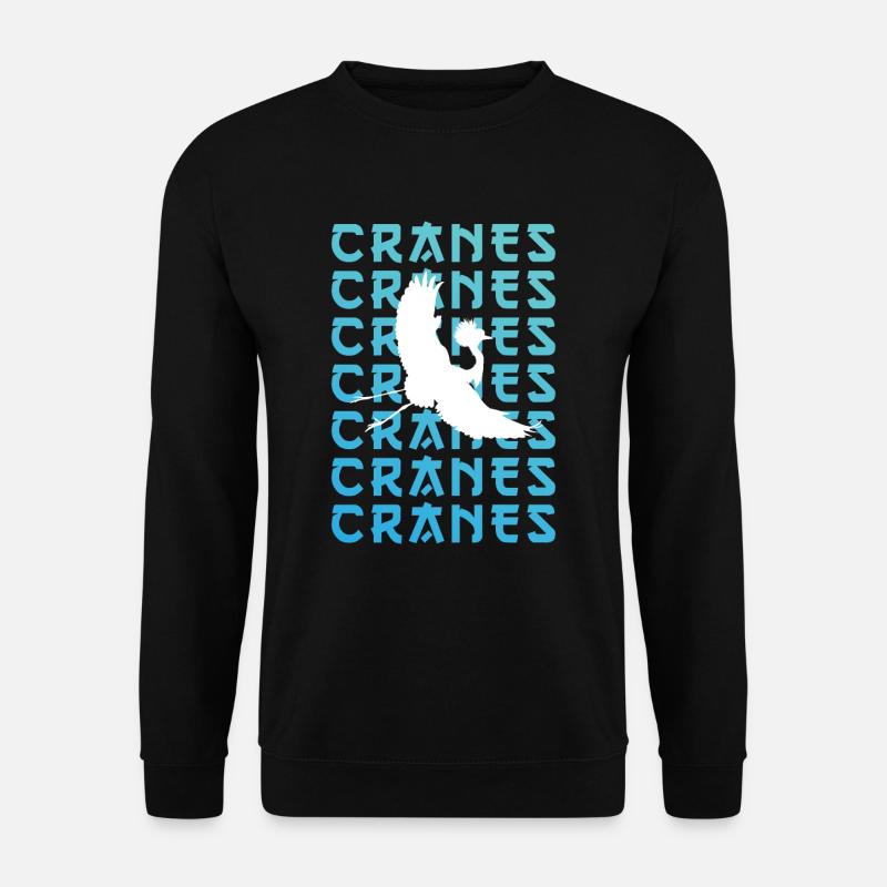 Crane Silhouette Shadow Art - Unisex Sweatshirt - black