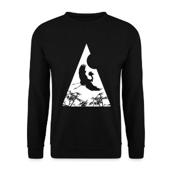 Grue Origami Géométrie Créativité - Sweat-shirt Unisexe - noir - Devant - Alina (178cm) & Michal (187cm)