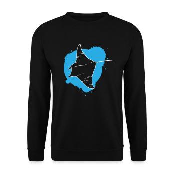 Rochen im Riff Ozeanischer Geist Geschenk - Unisex Pullover - Schwarz - Vorne - Alina (178cm) & Michal (187cm)