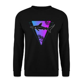 Deep Sea Triangle Shark Mysticism Gift - Unisex Sweatshirt - black - Front - Alina (178cm) & Michal (187cm)