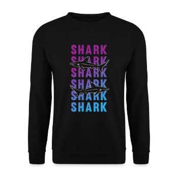 Proud Shark Sea Deep Explorer Gift - Unisex Sweatshirt - black - Front - Alina (178cm) & Michal (187cm)