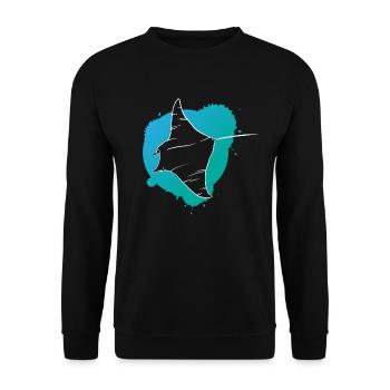 Rochen im Riff Ozeanischer Geist Geschenk - Unisex Pullover - Schwarz - Vorne - Alina (178cm) & Michal (187cm)