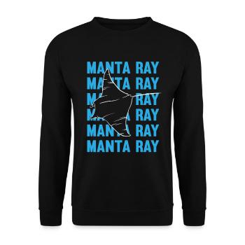 Eleganter Manta Ray Ozeanliebhaber - Unisex Pullover - Schwarz - Vorne - Alina (178cm) & Michal (187cm)