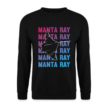 Eleganter Manta Ray Ozeanliebhaber - Unisex Pullover - Schwarz - Vorne - Alina (178cm) & Michal (187cm)