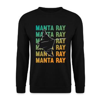 Eleganter Manta Ray Ozeanliebhaber - Unisex Pullover - Schwarz - Vorne - Alina (178cm) & Michal (187cm)