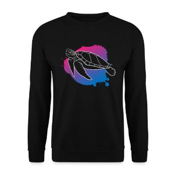 Ocean Wave Turtle Freedom Gift - Unisex Sweatshirt - black - Front - Alina (178cm) & Michal (187cm)