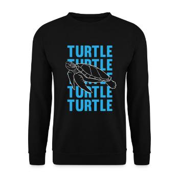TURTLE Schattenbild Wortkunst Geschenk - Unisex Pullover - Schwarz - Vorne - Alina (178cm) & Michal (187cm)