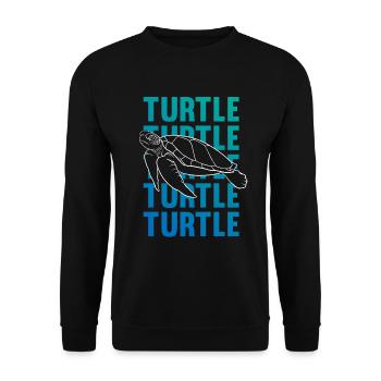 TURTLE Schattenbild Wortkunst Geschenk - Unisex Pullover - Schwarz - Vorne - Alina (178cm) & Michal (187cm)