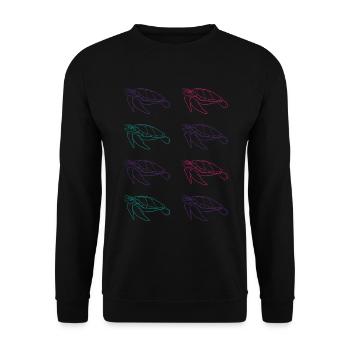 Turtle Family Ocean Love Environmental Protection - Unisex Sweatshirt - black - Front - Alina (178cm) & Michal (187cm)