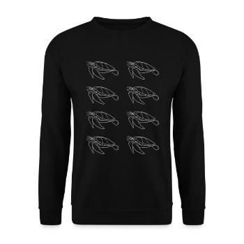 Turtle Family Ocean Love Environmental Protection - Unisex Sweatshirt - black - Front - Alina (178cm) & Michal (187cm)