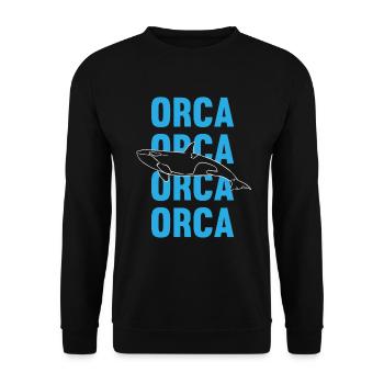 Schwertwal Orca Ozeanliebe - Unisex Pullover - Schwarz - Vorne - Alina (178cm) & Michal (187cm)