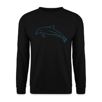 Ocean Freedom Dolphin Love Gift - Unisex Sweatshirt - black - Front - Alina (178cm) & Michal (187cm)