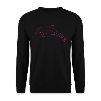 Ocean Freedom Dolphin Love Gift - Unisex Sweatshirt - black - Front - Alina (178cm) & Michal (187cm)