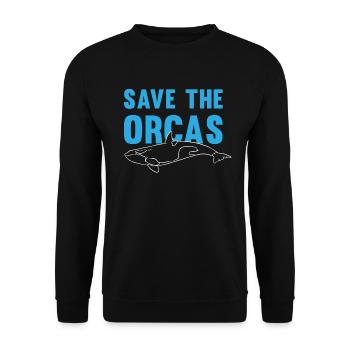 Protect the Orcas Environmentally Conscious Gift - Unisex Sweatshirt - black - Front - Alina (178cm) & Michal (187cm)