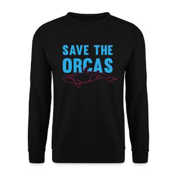 Protect the Orcas Environmentally Conscious Gift - Unisex Sweatshirt - black - Front - Alina (178cm) & Michal (187cm)