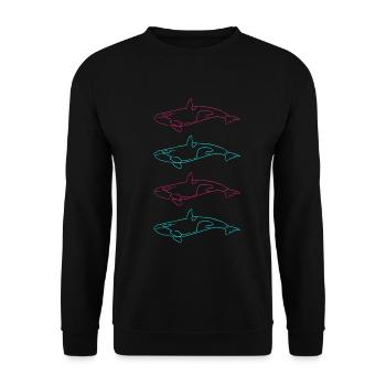 Cadeau de beauté de la mer de la famille d’orques - Sweat-shirt Unisexe - noir - Devant - Alina (178cm) & Michal (187cm)