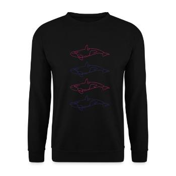 Cadeau de beauté de la mer de la famille d’orques - Sweat-shirt Unisexe - noir - Devant - Alina (178cm) & Michal (187cm)