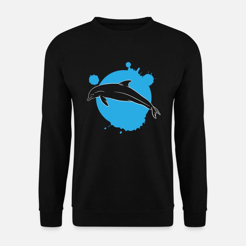 Stylish Dolphin Art Paint Splash - Unisex Sweatshirt - black