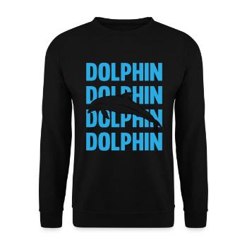 Dolphin Contour Typography Style - Unisex Sweatshirt - black - Front - Alina (178cm) & Michal (187cm)