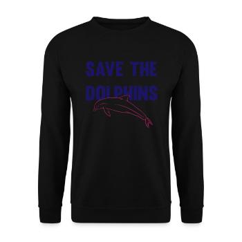 Dolphin Conservation Appeal Design - Unisex Sweatshirt - black - Front - Alina (178cm) & Michal (187cm)