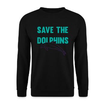 Dolphin Conservation Appeal Design - Unisex Sweatshirt - black - Front - Alina (178cm) & Michal (187cm)