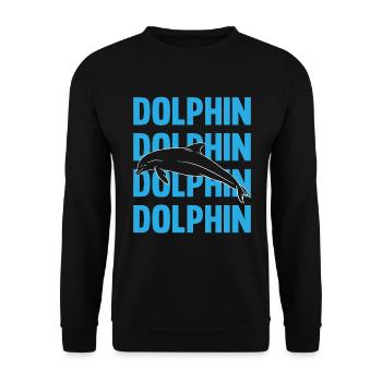 Style de typographie Dolphin Contour - Sweat-shirt Unisexe - noir - Devant - Alina (178cm) & Michal (187cm)