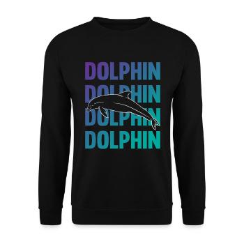 Style de typographie Dolphin Contour - Sweat-shirt Unisexe - noir - Devant - Alina (178cm) & Michal (187cm)